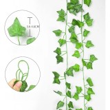Cumpara ieftin Set 2 ghirlande de plante artificiale, lungime 200 cm, plastic, verde