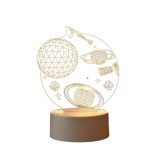 Lampa de veghe 3D, incarcare USB, 5V, Planete si stele cazatoare, lumina calda, 9.5x9.5x17.5 cm, JMB-BBL7375 Conceptseller