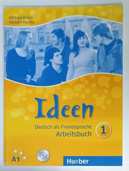 IDEEN , DEUTSCH ALS FREMDSPRACHE , ARBEITSBUCH 1 von WILFRIED KRENN und HERBERT PUCHTA , TEXT IN LIMBA GERMANA , 2015, CD INCLUS *