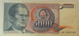 Bancnota 5000 DINARI / DINARA - RSF YUGOSLAVIA, anul 1985 *cod 428 = BROZ TITO!