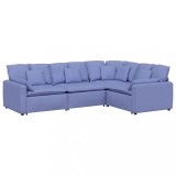 Canapea modulara cu perne, albastru jeans, textil