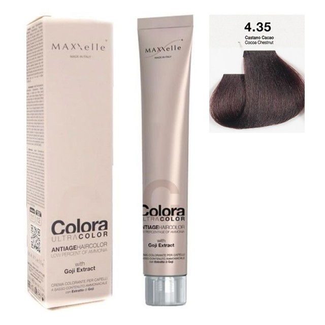 Saten Castaniu Roscat 4.35 Vopsea Colora MaXXelle cu extract de Goji 100 ML