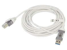 Cablu USB 3.0 RJ45, 5m, alb-gri, Goobay