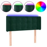 Cumpara ieftin Tablie de pat cu LED, verde inchis, 103x16x78/88 cm, catifea