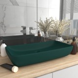 vidaXL Chiuvetă dreptunghiulară de lux verde &icirc;nchis 71x38 cm ceramică 146959