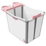 Cada pliabila pentru baie, flippy, din pp+tpe, pentru copii +6 luni, model ursulet, scaun de interior, detasabil, 82 x 50 x 54 cm, roz
