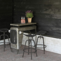 Esschert Design Scaun de bar Tractor, Gri foto