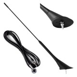 Antena auto AM/FM 40 cm AMiO ANT07, receptie radio stabila, compatibila cu mai multe modele de masini, cablu 3 m, diametru filet 5 mm