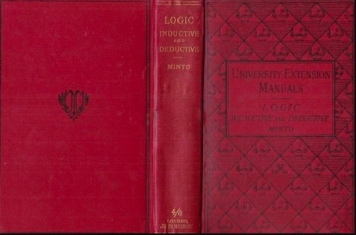 Logic inductive and deductive / William Minto 1899