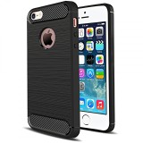 Husa TPU Forcell Carbon pentru Apple iPhone 5 / Apple iPhone 5s / Apple iPhone SE, Neagra