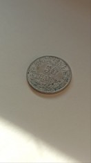 ROMANIA 50 Bani 1876 AUNC. Patina superba cu luciu de batere . Ft rara !!