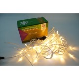 Instalatie de Craciun Flippy&reg; Tip Turturi, Franjuri cu Flash, Sectiune 3 m, 96 LED-uri, Interconectabila, Fir Alb, Alb Cald, Atentie ! Necesita Alimen