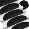 VidaXL Covorașe pentru scări, 10 buc., 65x21x4 cm, negru, semirotunde, mari 149801