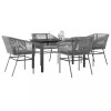 Gossi set de sufragerie de gradina 5 piese sticla poliratan gri