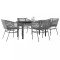 Gossi set de sufragerie de gradina 5 piese sticla poliratan gri