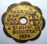 2.254 JETON ITALIA CALATORIE TRAMVAI 1920 TRAMVIE DEL COMUNE DI MILANO