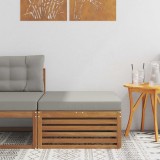 vidaXL taburet Lemn Solid de Acacia Gri natural și deschis 900559