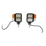 Set faruri universale tractor stanga si dreapta cu LED 10-80V, temperatura culoare 6000K, pozitii 3W LED si semnalizare 3W LED Breckner Germany