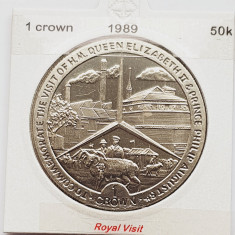 1864 Insula Man 1 crown 1989 Elizabeth II (Royal Visit) km 273