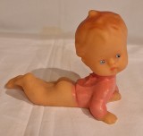 Bebe fetita in roz - figurina din cauciuc - Jucarie Aradeanca anii 1970