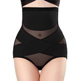 Lenjerie Modelatoare pentru Abdomen, cu Talie Inalta si Corset, Negru, Push-Up
