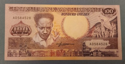 Surinam - 100 Gulden (1988) foto