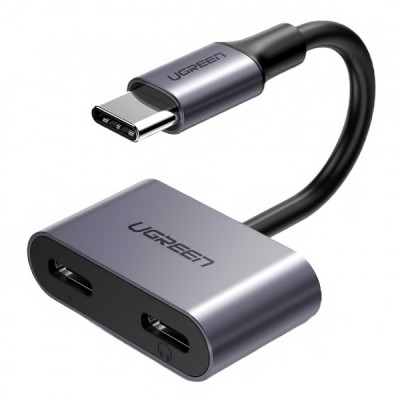 Adaptor Audio USB-C - USB-C / USB-C UGREEN CM232, Gri foto