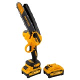 Cumpara ieftin Mini drujba cu acumulator lama 8&amp;quot; (20 cm), 2 lanturi, 2 acumulatori 21 V 4.0 Ah ROTOR RMC218