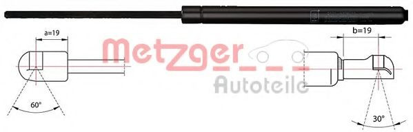 Amortizor portbagaj TOYOTA AVENSIS Combi (T25) (2003 - 2008) METZGER 2110421