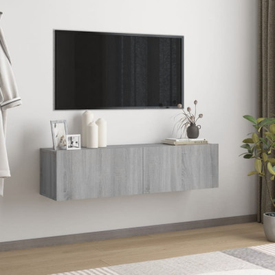 vidaXL Comodă TV de perete, gri sonoma, 120x30x30 cm, lemn compozit foto