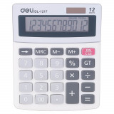 Calculator de Birou Deli Easy, 12 Digits, 106x133x33 mm, Alimentare Duala, Corp din Plastic Gri, Calculatoare Birou, Calculator 12 Digits, Calculator