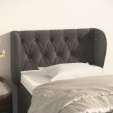 Gossi tablie de pat cu aripioare gri inchis 83x23x78/88 cm catifea