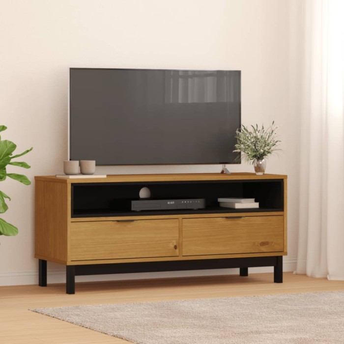Gossi dulap tv &bdquo;flam&rdquo; 110x40x50 cm, lemn masiv de pin