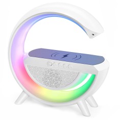 Radio Player Multifunctional cu Incarcator Wireless 3 in 1, Lumini LED, Lampa de Veghe Ambientala RGB, conectivitate Bluetooth, SONORH&reg;