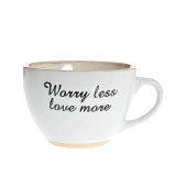 Cana din ceramica Worry less love more