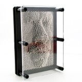 Tablou Pin Art XXL, Metal, Imagine 3D in relief, Negru, L 20 x l 15.2 x h 4.5 cm