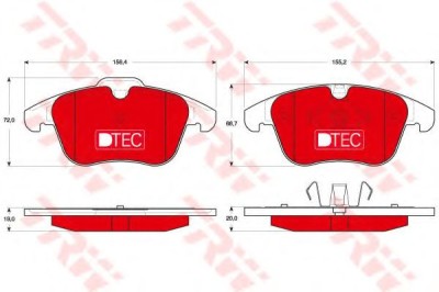 Set placute frana,frana disc VOLVO V70 III (BW) (2007 - 2016) TRW GDB1683DTE foto