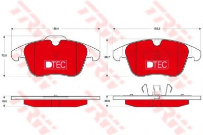 Set placute frana,frana disc FORD MONDEO IV Turnier (BA7) (2007 - 2016) TRW GDB1683DTE foto