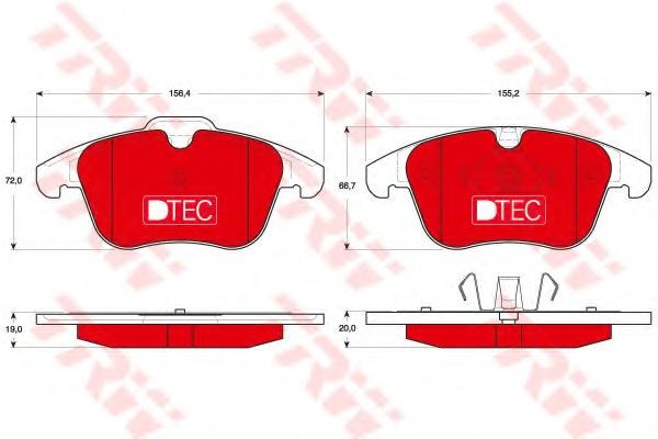 Set placute frana,frana disc VOLVO V70 III (BW) (2007 - 2016) TRW GDB1683DTE