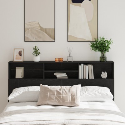 Gossi dulap cu tablie de pat, stejar negru, 180x19x103,5 cm foto