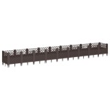 Cumpara ieftin Jardiniera de gradina cu tarusi, maro, 363,5x43,5x43,5 cm, PP