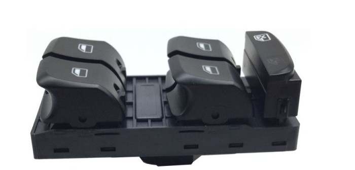 Comutator macara geam Audi A4 B8 2007-2015, A5 B8 2007-2016, Q5 8R 2008-2016, pentru geamuri electrice fata si spate, cu blocare deschidere geamuri,