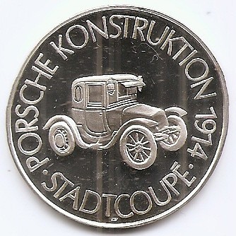 Germania - Medalie - 1971 - Porsche, Argint 24 g, 40 mm, Md5,