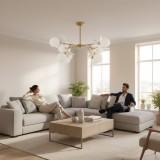 Lustra moderna SVEN aurie din metal, &Oslash;73 cm, 8 x G9