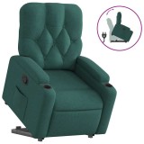 Cumpara ieftin Fotoliu rabatabil ridicare pe verticala, verde inchis, textil