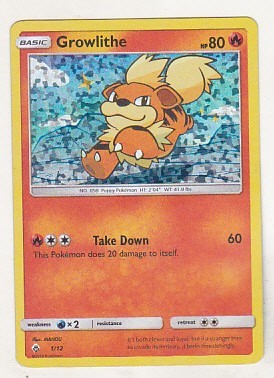 bnk crc Cartonas Pokemon McDonalds 2018 - Growlithe 1/12