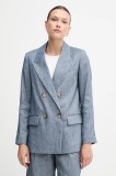 Sisley sacou de in cu doua randuri de nasturi, cu imprimeu, 2MNULW02Y