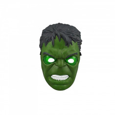 Masca Hulk cu lumini, pentru copii, 20 cm, verde