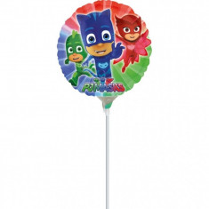 Balon mini folie PJ Masks - Eroii in pijama - 23 cm umflat + bat si rozeta, Amscan 34677 foto