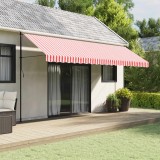 vidaXL P&acirc;nză de rezervă fald copertină, roșu și alb 5 m dungi 367802